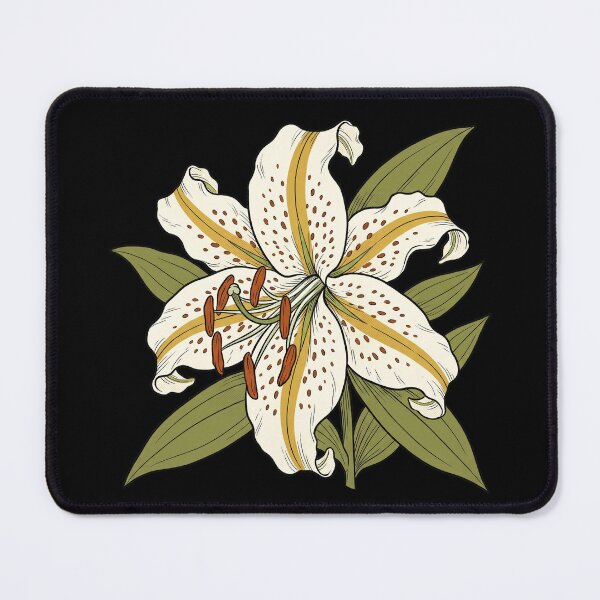 Item preview, Vintage Halftone Goldband Lily (Lilium auratum var. platyphyllum) designed and sold by FreiherrPK.