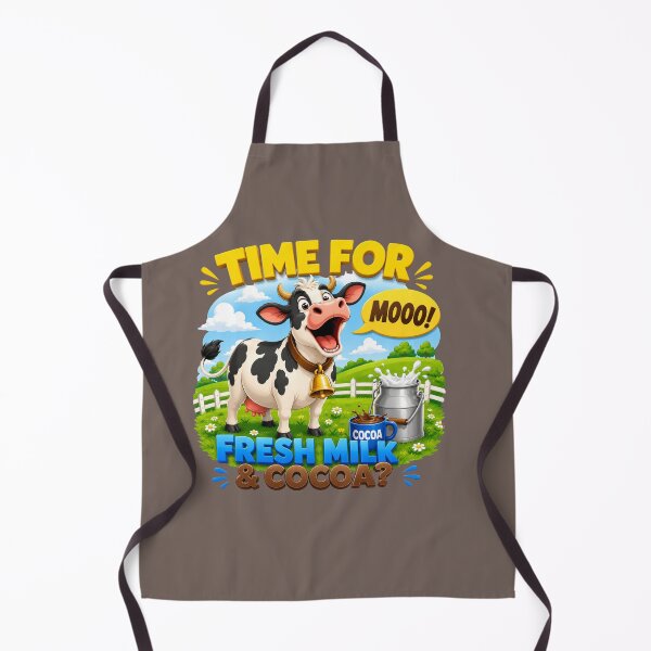 Item preview, Time for Fresh Milk & Cocoa – Funny Moo Cow Cartoon designed and sold by Aimetoi.