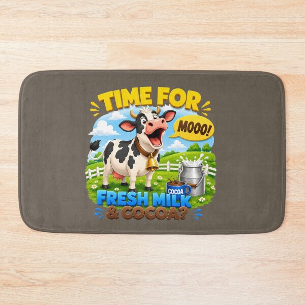 Item preview, Time for Fresh Milk & Cocoa – Funny Moo Cow Cartoon designed and sold by Aimetoi.