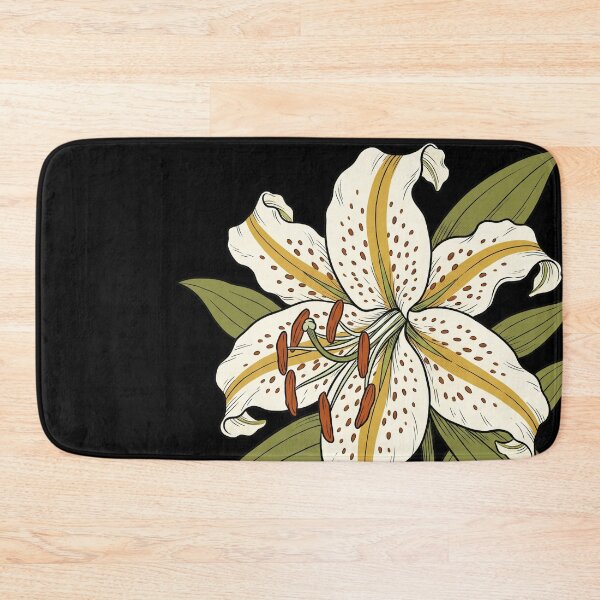 Item preview, Vintage Halftone Goldband Lily (Lilium auratum var. platyphyllum) designed and sold by FreiherrPK.