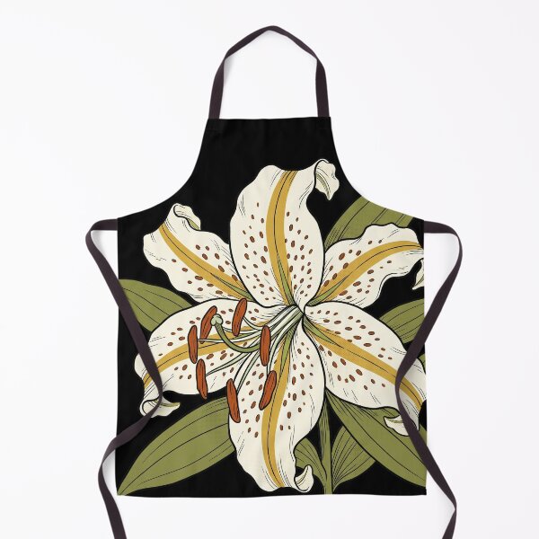 Item preview, Vintage Halftone Goldband Lily (Lilium auratum var. platyphyllum) designed and sold by FreiherrPK.