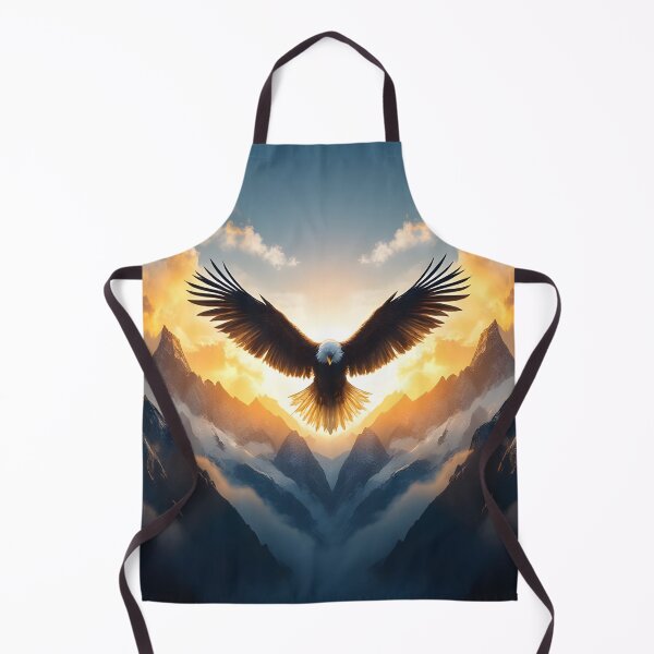 Item preview, Bald Eagle Sunrise Symmetry Over Mountain Peaks designed and sold by DreamyWallVibes.