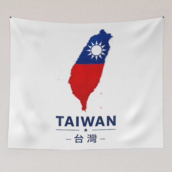 Item preview, Taiwan Map with National Flag Design designed and sold by ali prints.