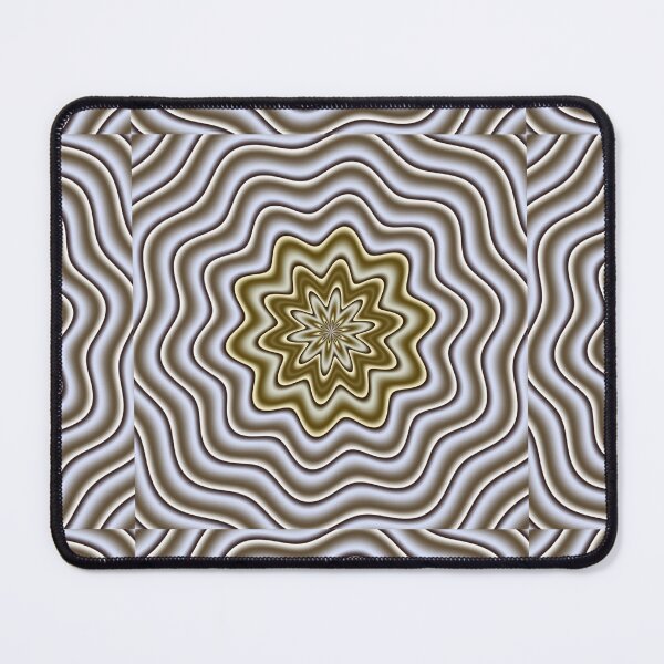 Item preview, Liquid Gold and Silver Hypnotic Metallic Wave Mandala designed and sold by pinkal.