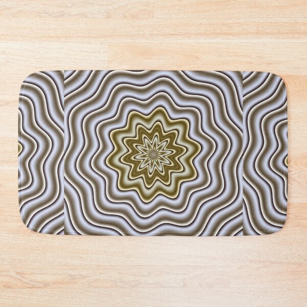 Item preview, Liquid Gold and Silver Hypnotic Metallic Wave Mandala designed and sold by pinkal.