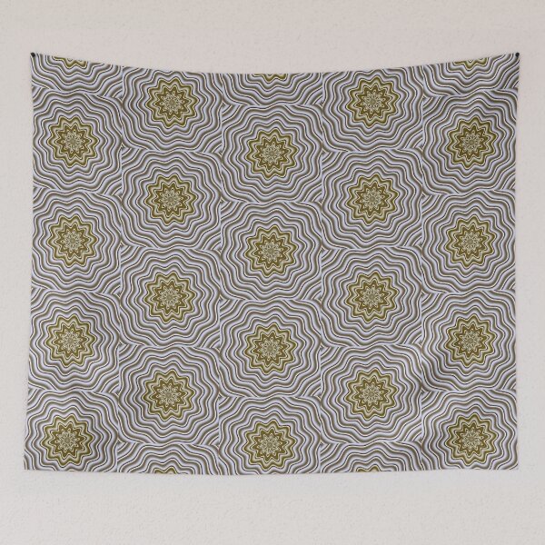 Item preview, Liquid Gold and Silver Hypnotic Metallic Wave Mandala designed and sold by pinkal.