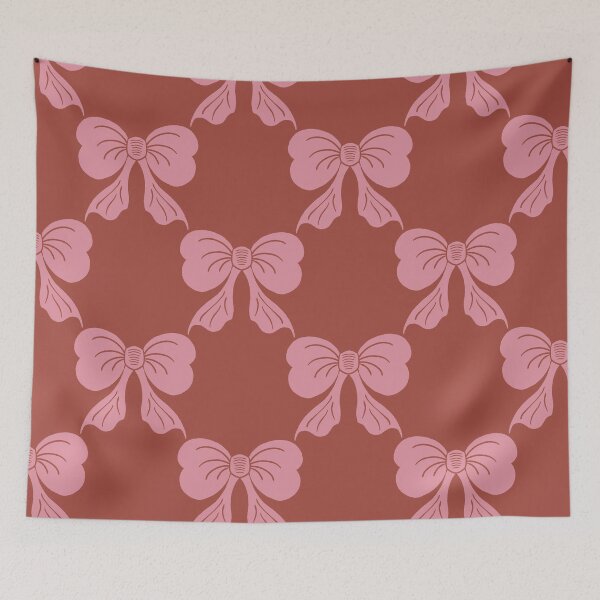 Item preview, Large Coquette Pink Bows on Rustic Terracotta Trellis designed and sold by DColourMuse.