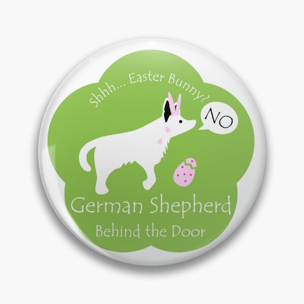 Item preview, Funny German Shepherd Easter Bunny Behind the Door Green Base designed and sold by Na7nasColorShop.