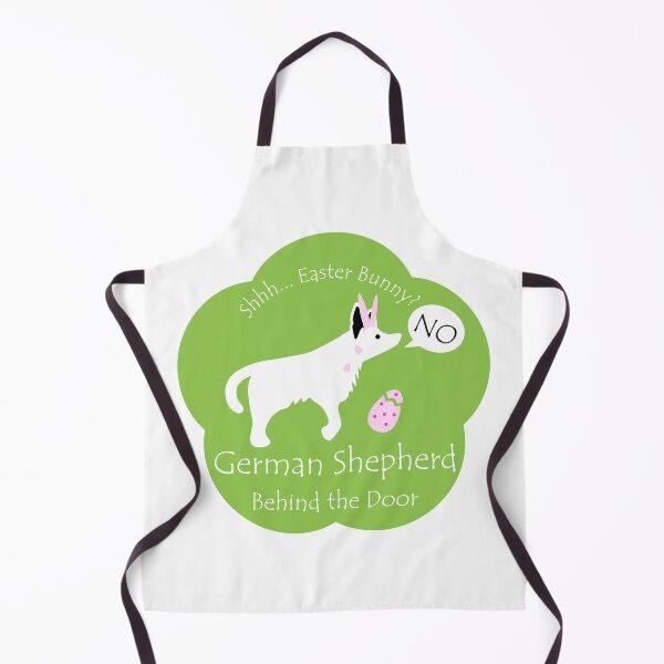 Item preview, Funny German Shepherd Easter Bunny Behind the Door Green Base designed and sold by Na7nasColorShop.