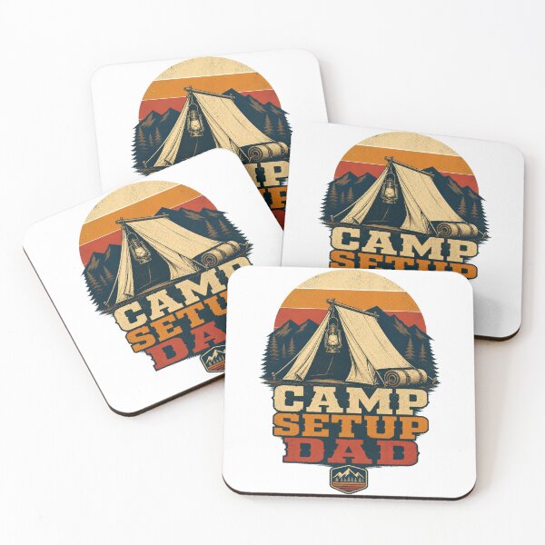 Item preview, Camping Dad Shirt Retro Camp Setup Badge designed and sold by Freshloop Studio | Whimsical Vintage Art.