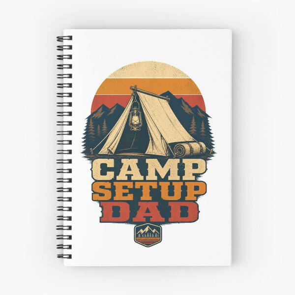 Item preview, Camping Dad Shirt Retro Camp Setup Badge designed and sold by Freshloop Studio | Whimsical Vintage Art.