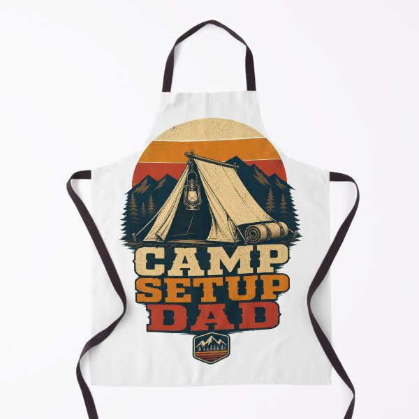 Item preview, Camping Dad Shirt Retro Camp Setup Badge designed and sold by Freshloop Studio | Whimsical Vintage Art.