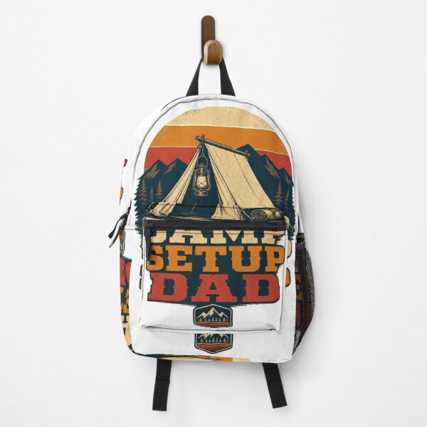 Item preview, Camping Dad Shirt Retro Camp Setup Badge designed and sold by Freshloop Studio | Whimsical Vintage Art.