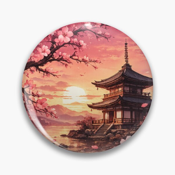 Item preview, Japanese Sakura Temple at Sunset designed and sold by NFire97.