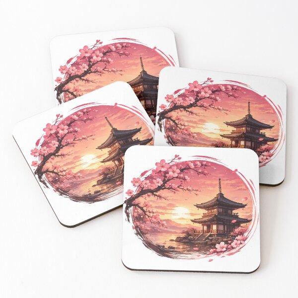Item preview, Japanese Sakura Temple at Sunset designed and sold by NFire97.