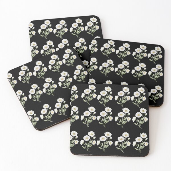 Item preview, White Daisy Seamless Pattern Black Background designed and sold by ​Jyoti Digital Artist.