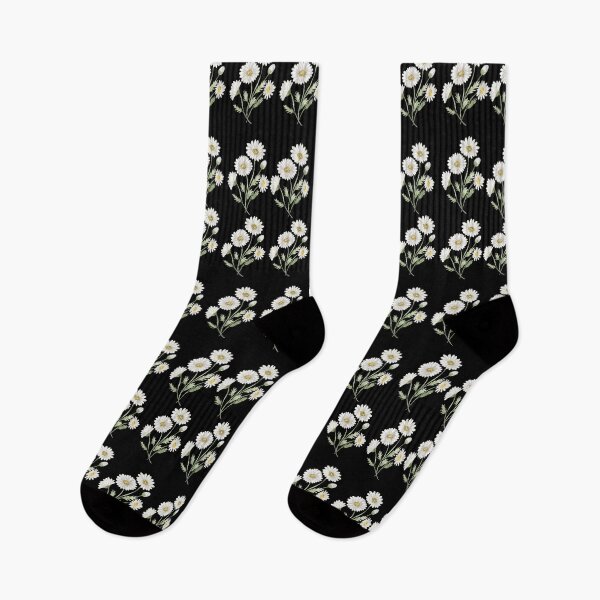 Item preview, White Daisy Seamless Pattern Black Background designed and sold by Jyoti-Quotes.