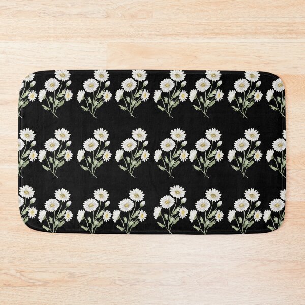 Item preview, White Daisy Seamless Pattern Black Background designed and sold by Jyoti-Quotes.