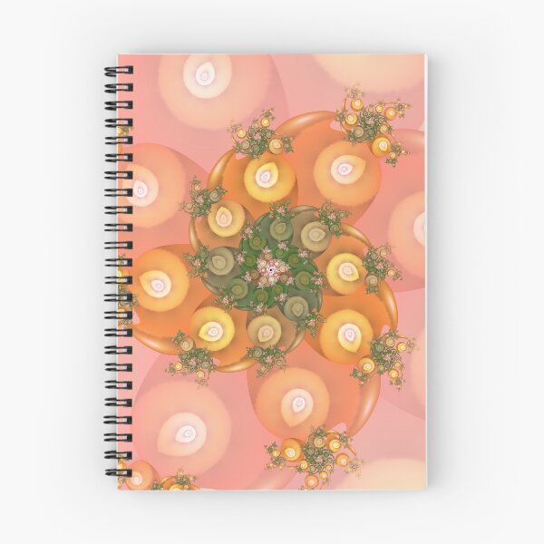 Item preview, Peach Coral and Sage Green Swirling Botanical Fractal Mandala designed and sold by pinkal.