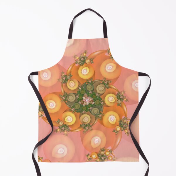 Item preview, Peach Coral and Sage Green Swirling Botanical Fractal Mandala designed and sold by pinkal.
