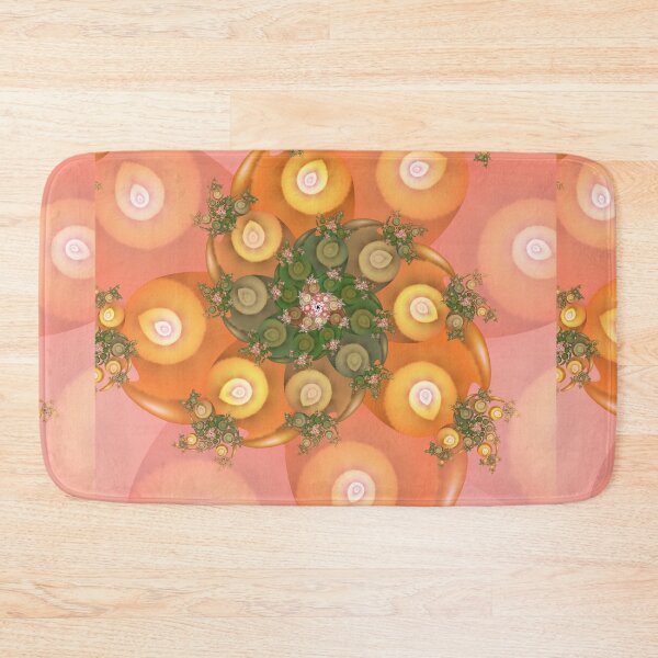 Item preview, Peach Coral and Sage Green Swirling Botanical Fractal Mandala designed and sold by pinkal.