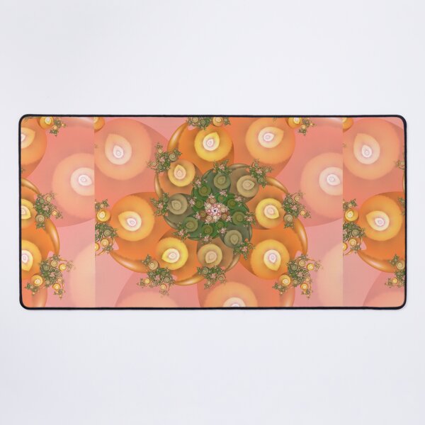 Item preview, Peach Coral and Sage Green Swirling Botanical Fractal Mandala designed and sold by pinkal.