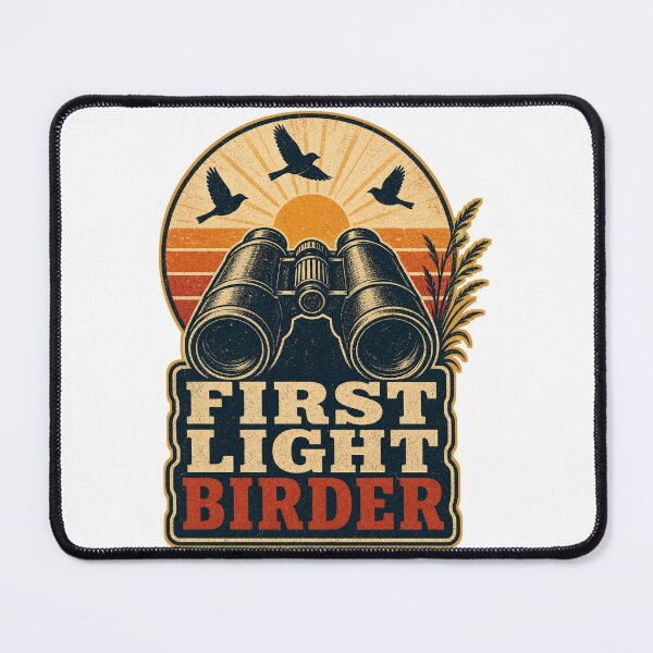 Item preview, Birdwatching T Shirt Vintage First Light Birder designed and sold by Freshloop Studio | Whimsical Vintage Art.