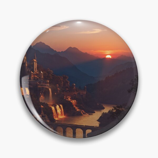 Item preview, Twilight Royalty, Fantasy Mountain Citadel at Sunset designed and sold by BlareBlare.