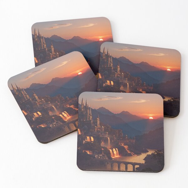 Item preview, Twilight Royalty, Fantasy Mountain Citadel at Sunset designed and sold by BlareBlare.