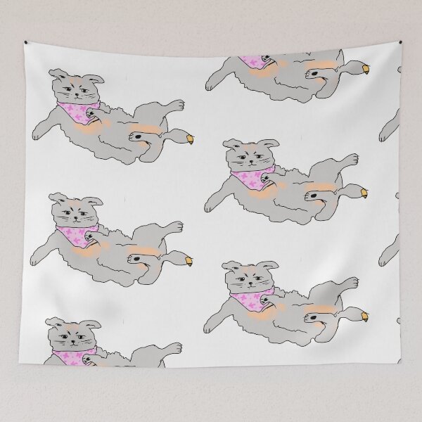 Item preview, Cute Grey Cat Lying On Its Back Funny Pet designed and sold by AbbyWorldStudio.