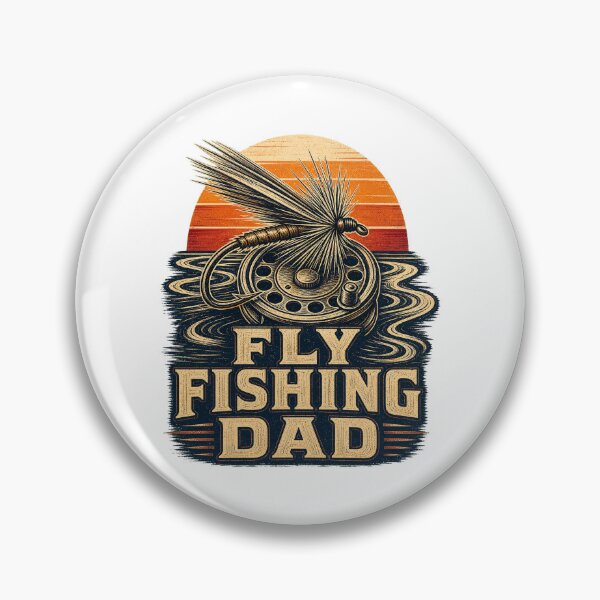 Item preview, Fly Fishing Dad Shirt Vintage River Badge designed and sold by Freshloop Studio | Whimsical Vintage Art.