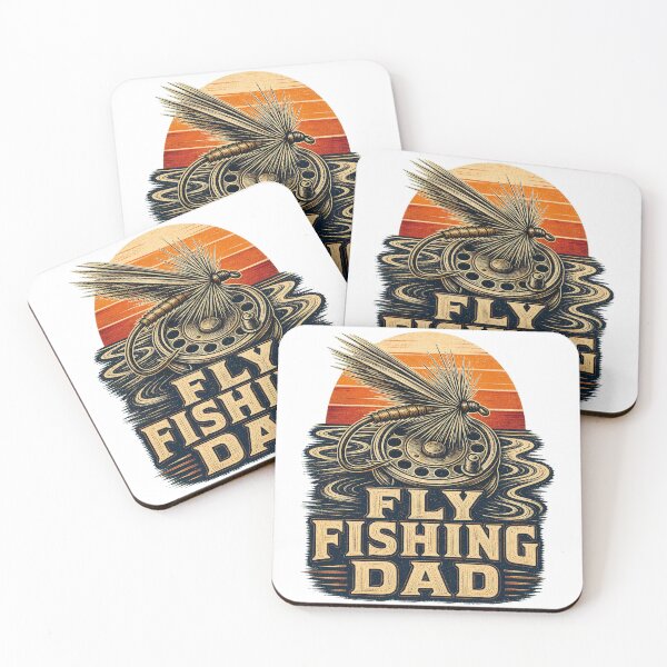 Item preview, Fly Fishing Dad Shirt Vintage River Badge designed and sold by Freshloop Studio | Whimsical Vintage Art.