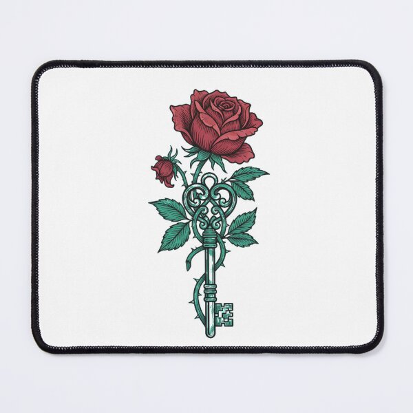 Item preview, Botanical Dark Romance Withered Rose and Vintage Key Graphic designed and sold by Ahmed Nedji.