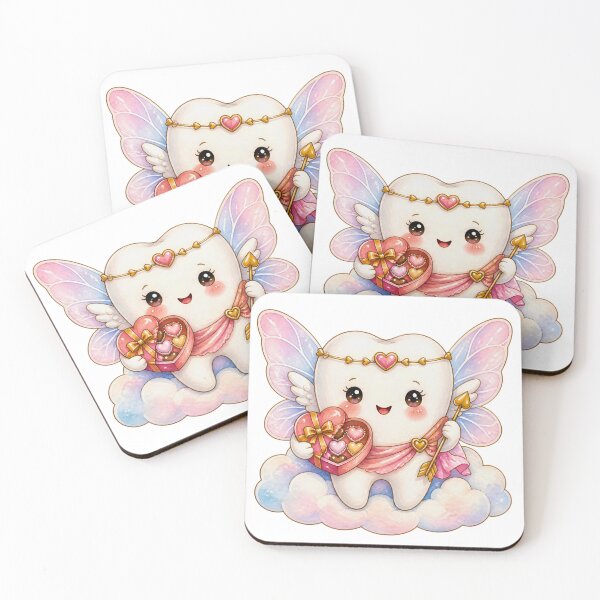 Item preview, Cupid Tooth Fairy Valentine Watercolor designed and sold by Mommy-Smile.