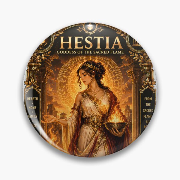 Item preview, Hestia Greek Goddess Sticker | Goddess of the Sacred Flame | Greek Mythology Collectible | Hearth & Home Art | Slay The Time designed and sold by SLAYTHESPACE.