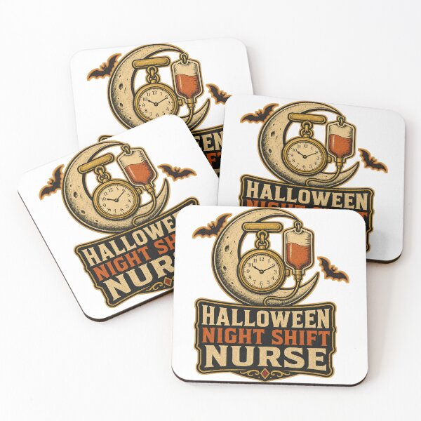 Item preview, Halloween Nurse Shirt Vintage Night Shift Badge designed and sold by Freshloop Studio | Whimsical Vintage Art.
