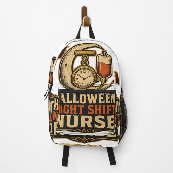 Item preview, Halloween Nurse Shirt Vintage Night Shift Badge designed and sold by Freshloop Studio | Whimsical Vintage Art.