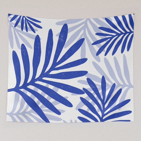 Item preview, Blue Tropical Palm Leaves Pattern | Modern Botanical Minimalist Jungle Illustration designed and sold by Ramona-Gliga.
