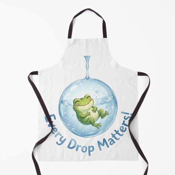 Item preview, Every Drop Matters Cute Frog Water Conservation Art designed and sold by Nuvoro Eco Awareness.