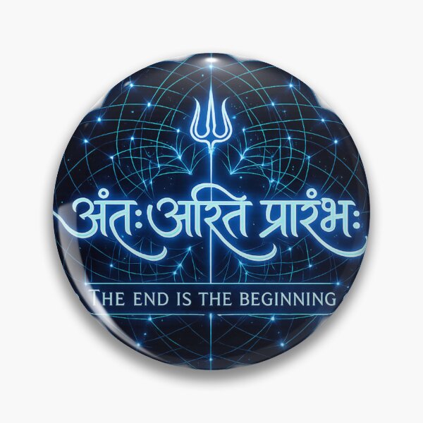 Item preview, The End Is the Beginning – Neon Spiritual Trident Sacred Geometry Sticker designed and sold by DreamRunArt.