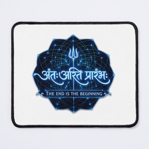 Item preview, The End Is the Beginning – Neon Spiritual Trident Sacred Geometry Sticker designed and sold by DreamRunArt.