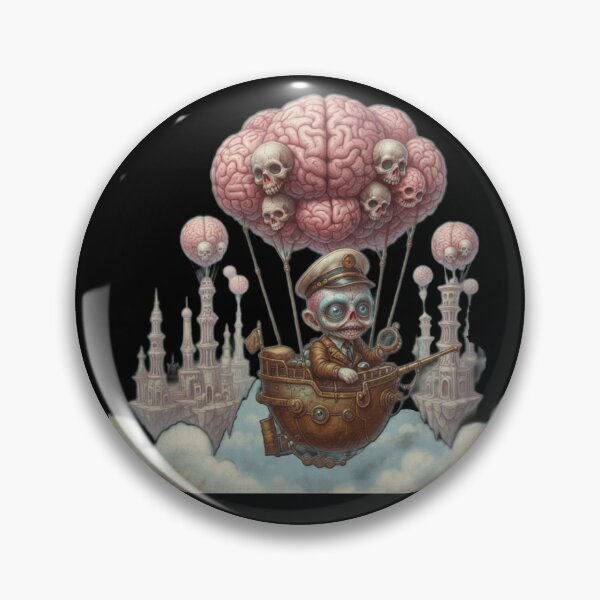 Item preview, The Adventures of Brainy Airship Captain Surreal Art designed and sold by LujziWorld.