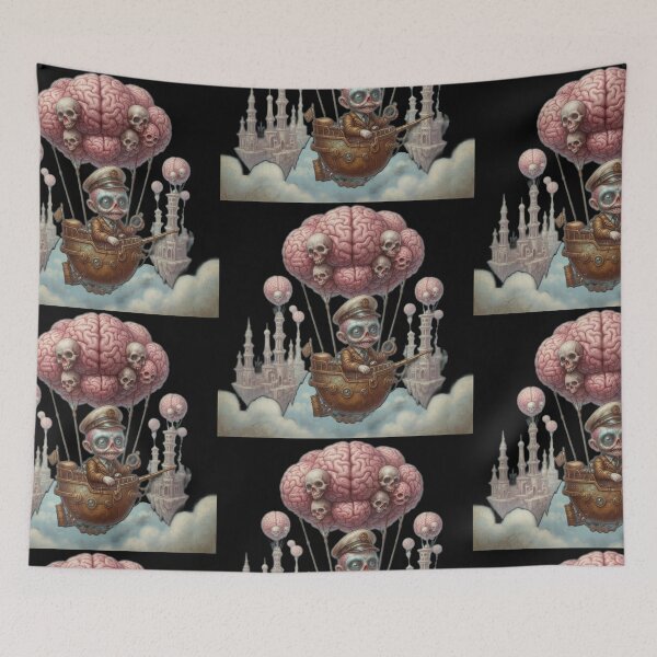 Item preview, The Adventures of Brainy Airship Captain Surreal Art designed and sold by LujziWorld.
