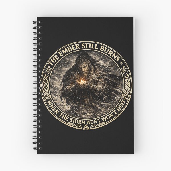 Item preview, The Ember Still Burns | Echoes of the Fallen | Viking Lantern Shirt | Norse Resilience Tee | Mythborn Saga designed and sold by Mythborn Saga.