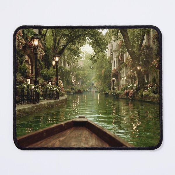 Item preview, Journey into Serenity, Fairytale Canal Boat View Art designed and sold by BlareBlare.
