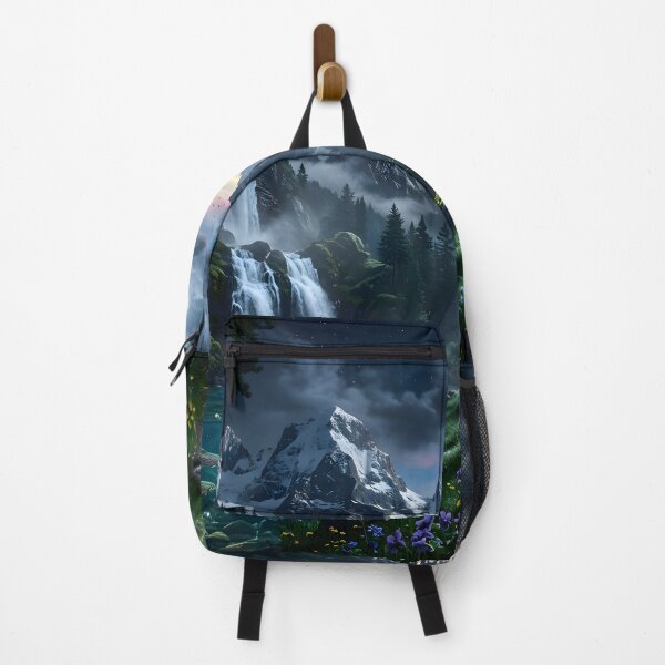 Item preview, Moonlit Alpine Waterfall Dreamscape designed and sold by hutofdesigns.
