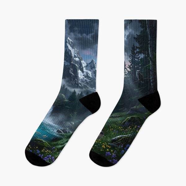 Item preview, Moonlit Alpine Waterfall Dreamscape designed and sold by hutofdesigns.
