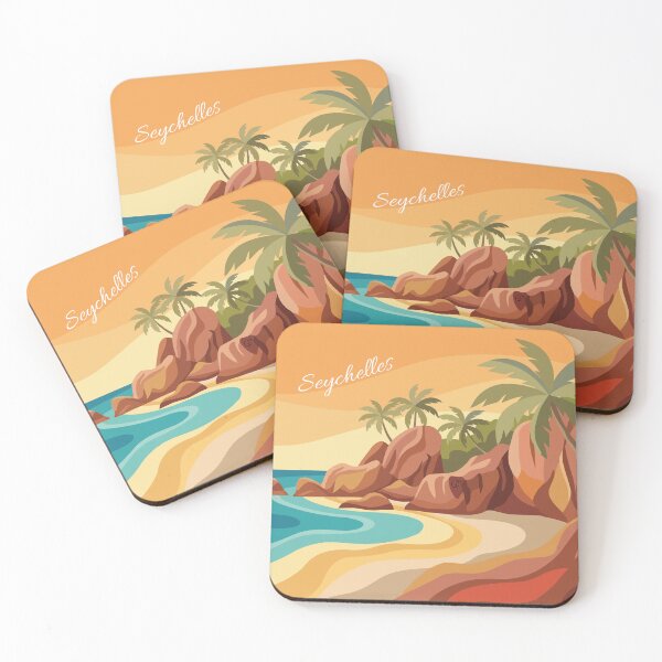 Item preview, Seychelles lettering travel poster vintage designed and sold by Marina Germain.