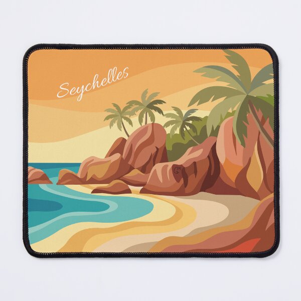 Item preview, Seychelles lettering travel poster vintage designed and sold by Marina Germain.
