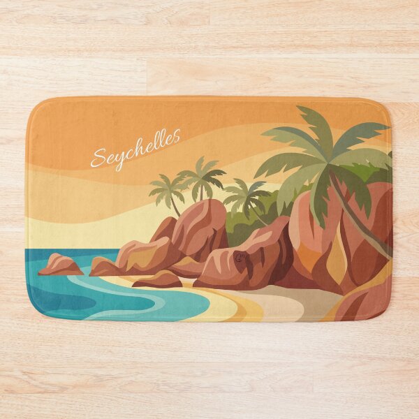 Item preview, Seychelles lettering travel poster vintage designed and sold by Marina Germain.